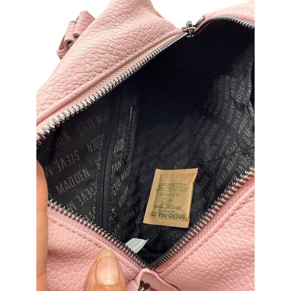 Steve Madden Mini Pink Satchel With Chain Accents Removable Strap Stylish - Picture 10 of 10